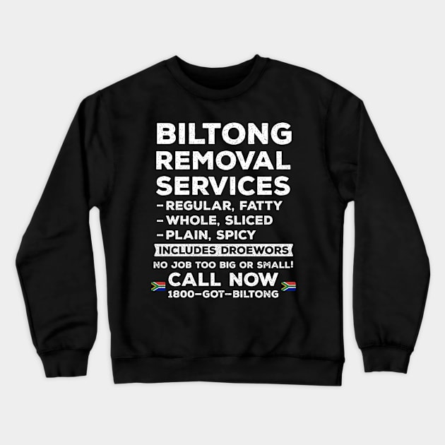 Biltong Removal Services South Africa Braai Crewneck Sweatshirt by BraaiNinja